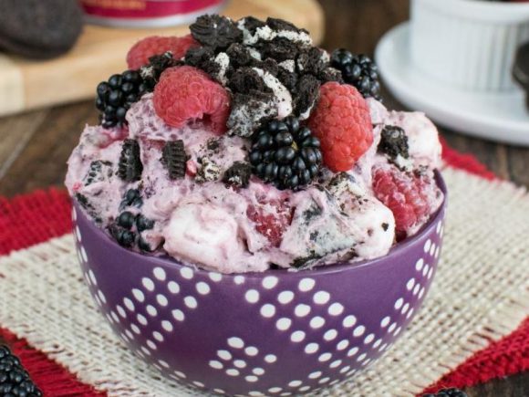 Berry Cookies and Cream Fluff Salad