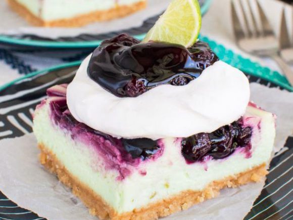 Blueberry Key Lime Cheesecake Bars