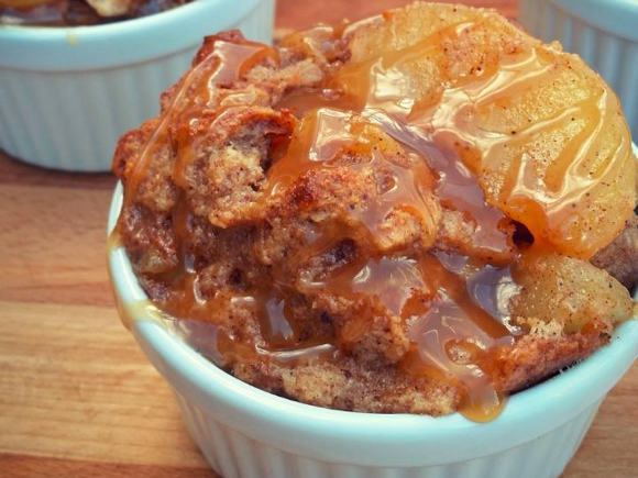 Caramel Apple Eggnog Sticky Pudding