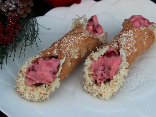 Cheery Cherry Coconut Cannoli