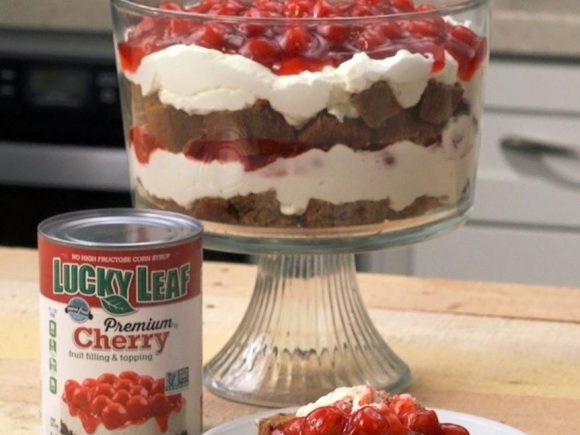 Cherry Cheesecake Gingerbread Trifle