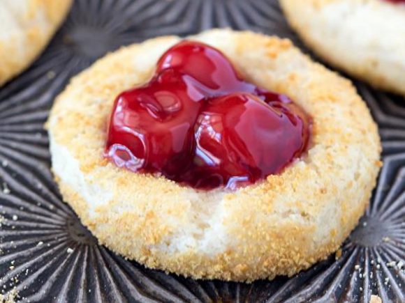 Cherry Cheesecake Thumbprint Cookies