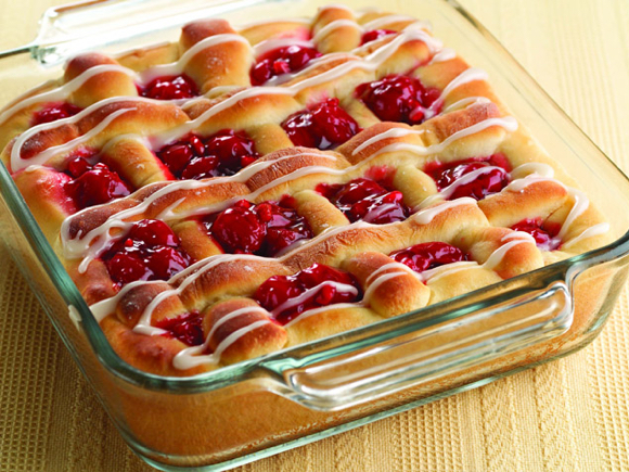 Cherry Lattice Coffee Cake