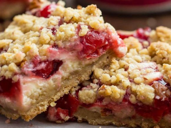 Cherry Pie Sour Cream Crumb Bars