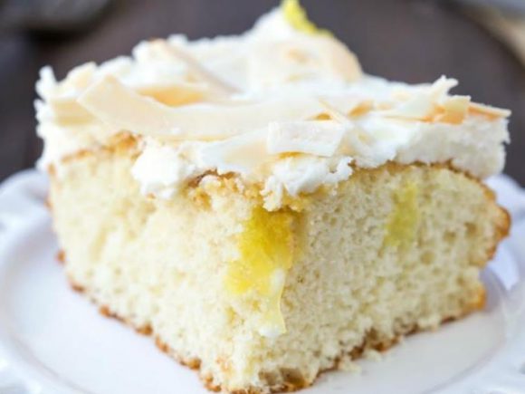 Coconut Lemon Poke Cake