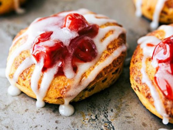 Easy Cinnamon Roll Cherry Danish Treats