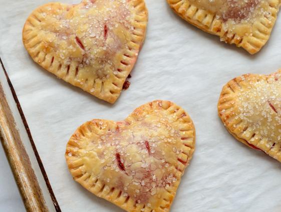 Heart Shaped Strawberry Hand Pies