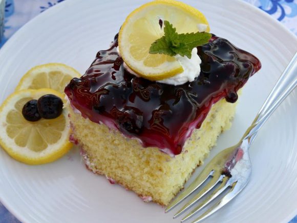 Lemon Blueberry Cream Cake