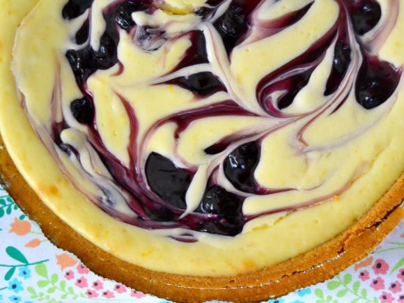 Lemon Blueberry Swirl Cheesecake