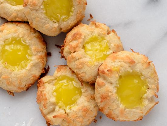 Lemon Coconut Thumbprint Cookies