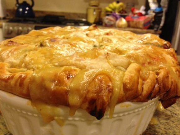 Pork Chops and Applesauce Pot Pie