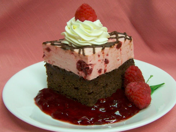 Raspberry Mousse Brownies