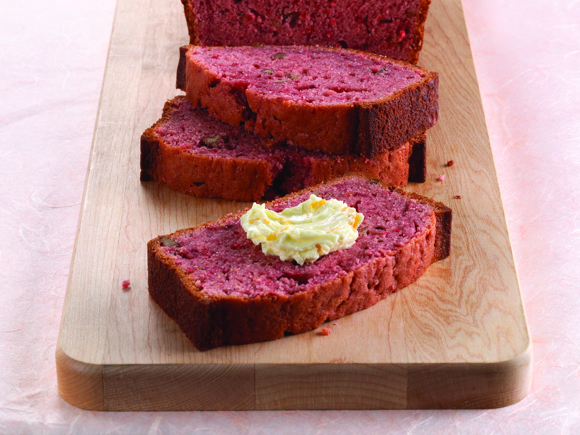 Red Raspberry Cream Bread with Fresh Lemon Butter