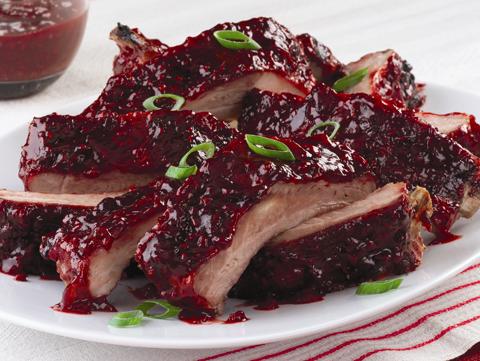 Red Raspberry Glazed Onion and Ruby Red Ribs