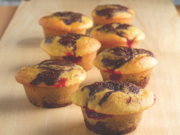 Strawberries & Cream Chocolate Muffins