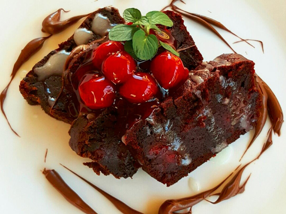 Triple Chocolate and Red Velvet Stuffed Cherry Brownies