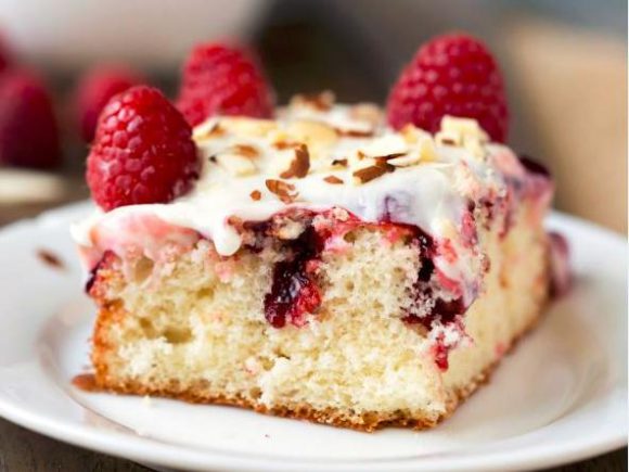 White Raspberry Poke Cake