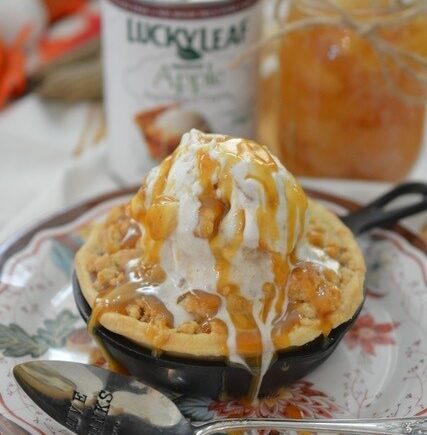 Mini Caramel Apple Skillet Pies