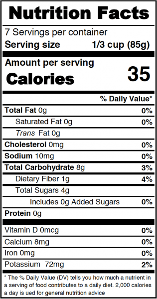 Lite/No Sugar Added Cherry Fruit Filling or Topping Nutrition Information