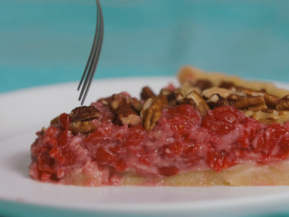 Sugar Cookie Cherry Pecan Pie